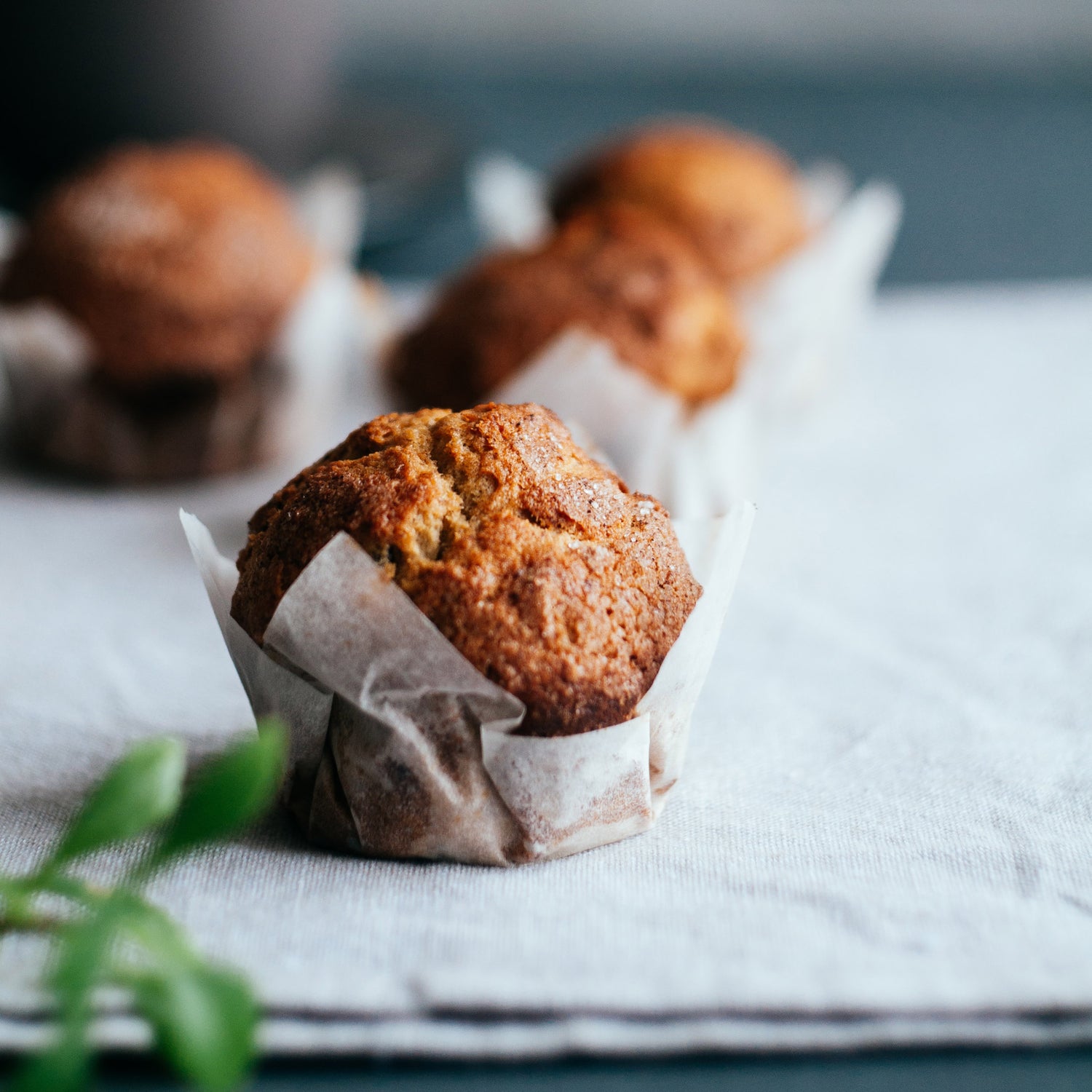 Muffin cœur coulant à la pêche fleur d'oranger